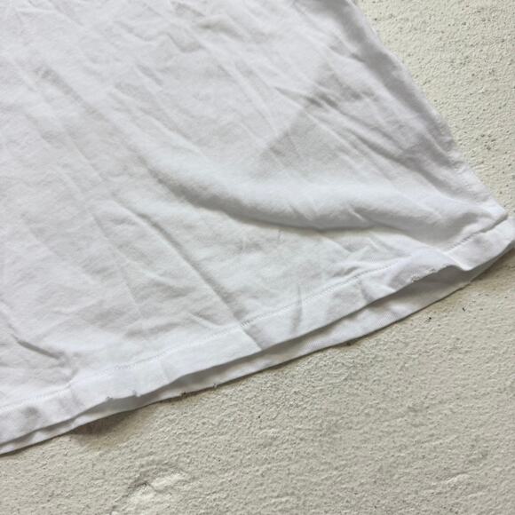 Unsubscribed White Distressed Hem Cotton Tee XXS Made in USA - Picture 3 of 7